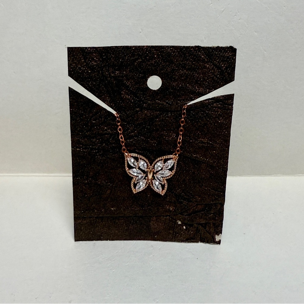 🦚 10 for $10 🦚 Rose Gold Butterfly Pendant Necklace